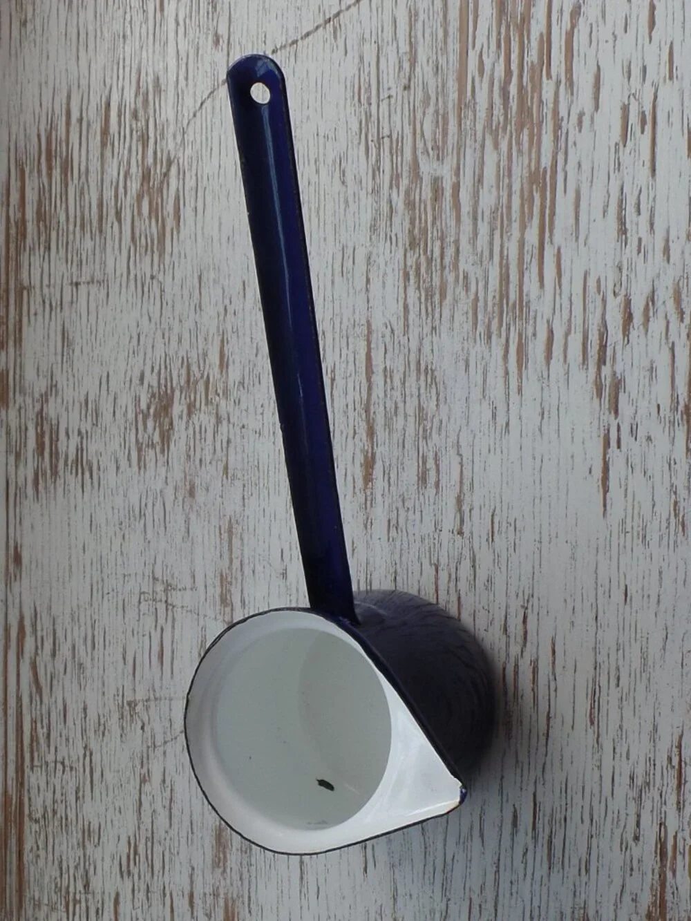 Vintage Enamelware Butter Syrup Warmer Yugoslavia Coffee Handle Pourer COBALT